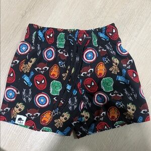 George Hats Black Superhero Print Kids Shorts